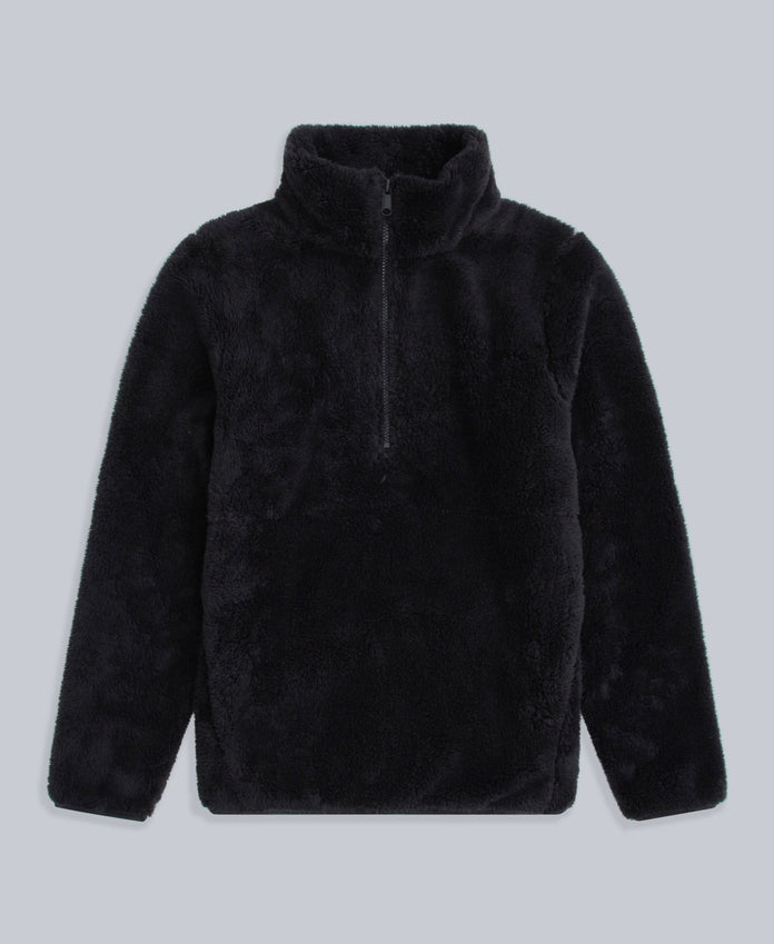Teddy Womens Half Zip Fleece - Jet Black