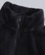 Teddy Womens Half Zip Fleece - Jet Black