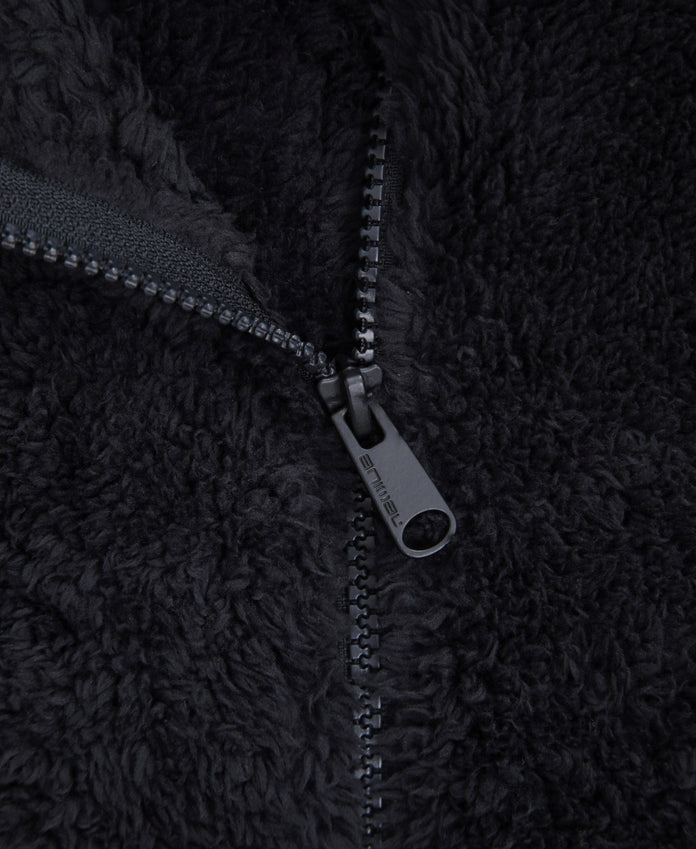 Teddy Womens Half Zip Fleece - Jet Black