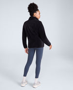 Teddy Womens Half Zip Fleece - Jet Black