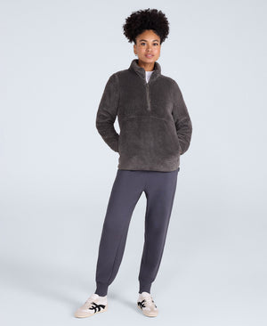 Teddy Womens Half Zip Fleece - Khaki
