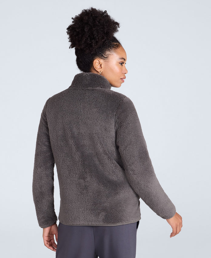 Teddy Womens Half Zip Fleece - Khaki