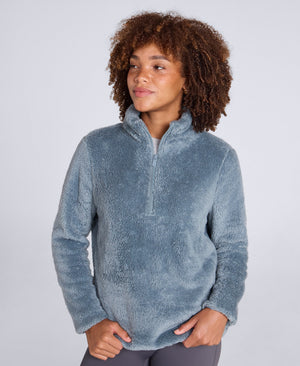 Teddy Womens Half Zip Fleece - Mint