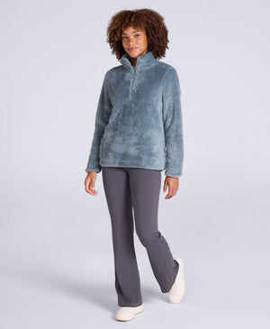 Teddy Womens Half Zip Fleece - Mint