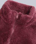 Teddy Womens Half Zip Fleece - Pink