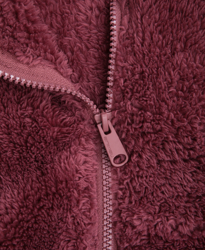 Teddy Womens Half Zip Fleece - Pink