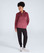 Teddy Womens Half Zip Fleece - Pink