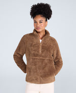 Teddy Womens Half Zip Fleece - Tan
