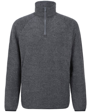 Mens Textured Half-Zip Fleece - Charcoal