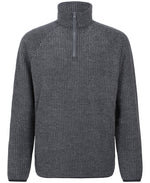 Mens Textured Half-Zip Fleece - Charcoal