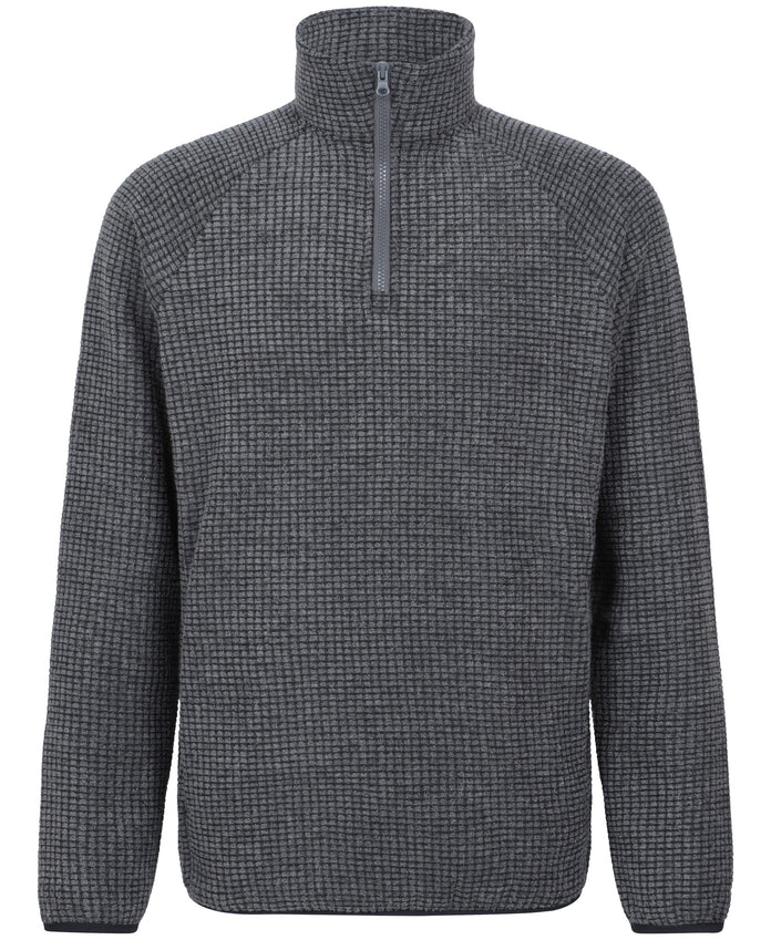 Mens Textured Half-Zip Fleece - Charcoal