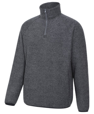 Mens Textured Half-Zip Fleece - Charcoal