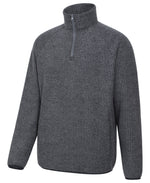 Mens Textured Half-Zip Fleece - Charcoal