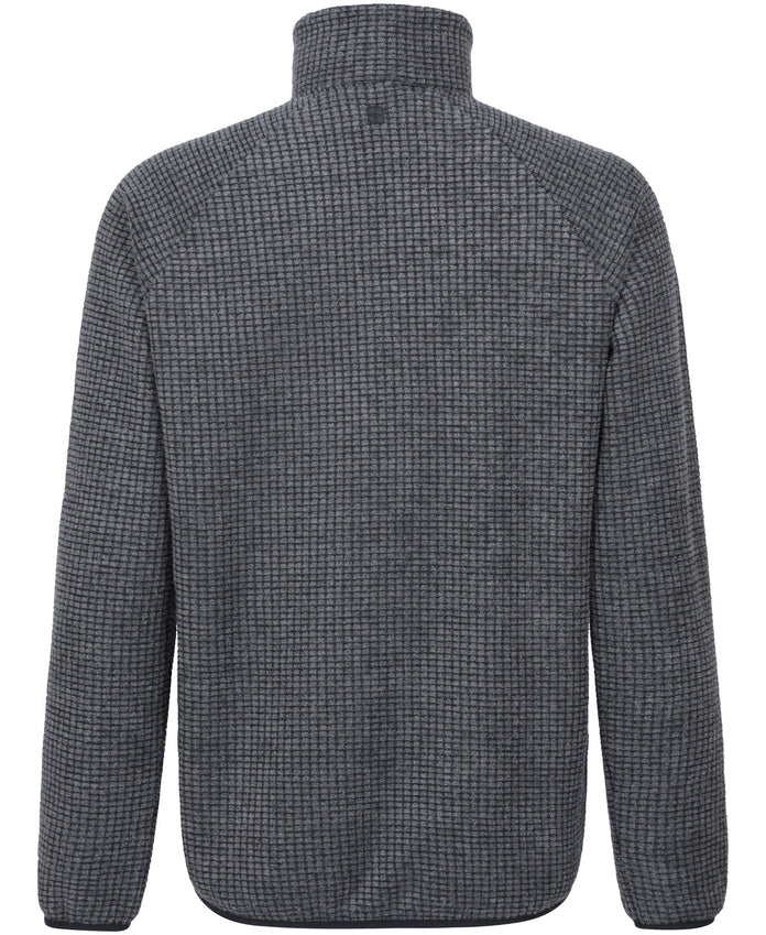 Mens Textured Half-Zip Fleece - Charcoal