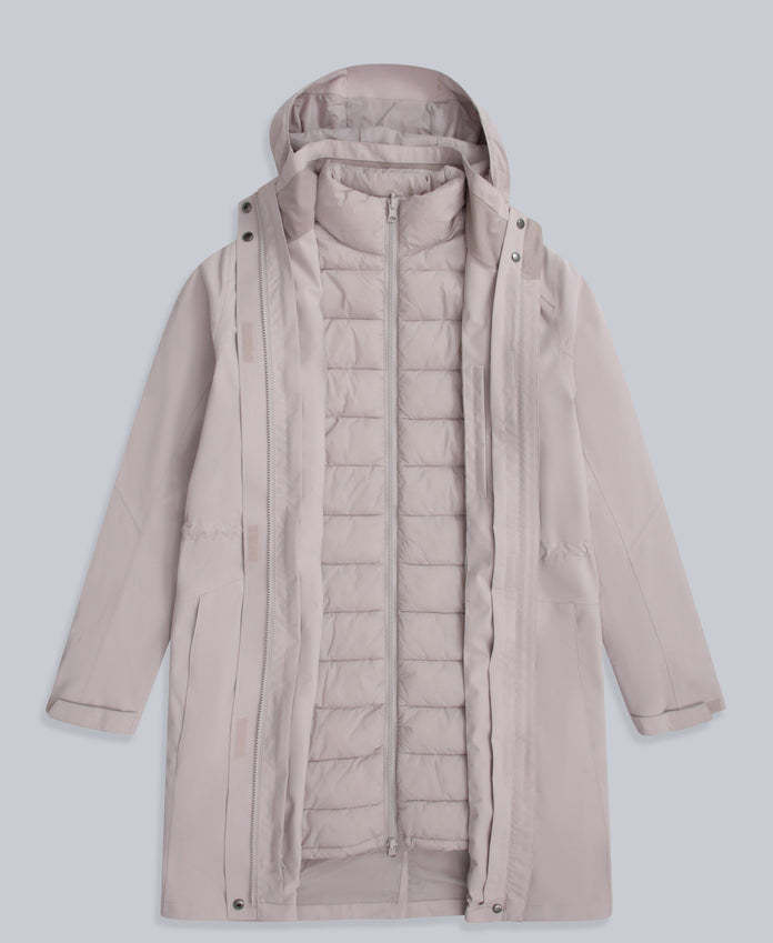 Evie Womens Waterproof 3 in 1 Padded Jacket - Cream
