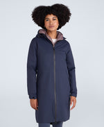 Pace Womens Longline Waterproof Jacket - Navy
