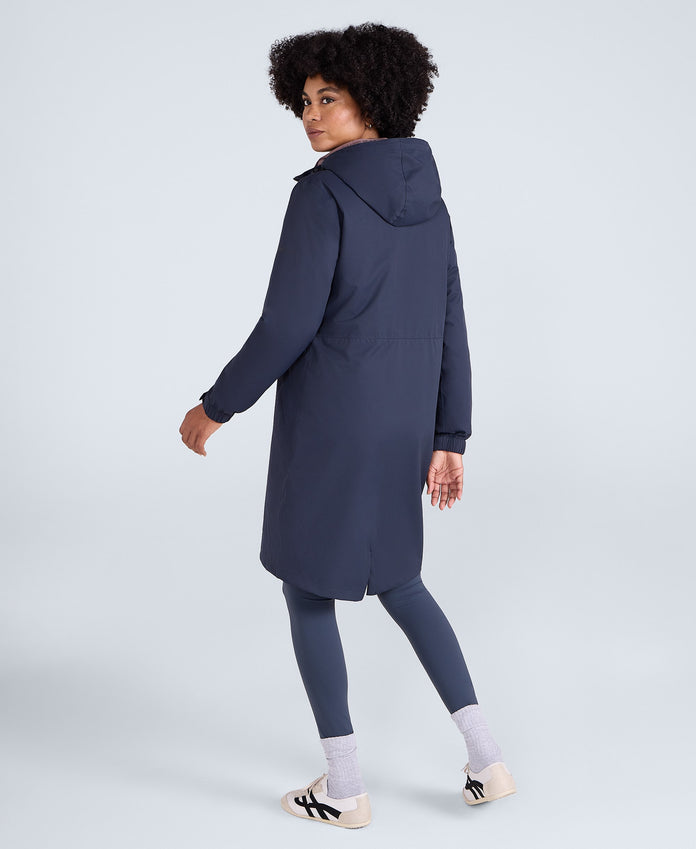 Pace Womens Longline Waterproof Jacket - Navy