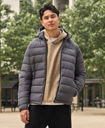 Light Cloud Cosi Marl Hooded Mens Padded Jacket - Charcoal