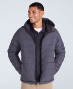 Light Cloud Cosi Marl Hooded Mens Padded Jacket - Charcoal