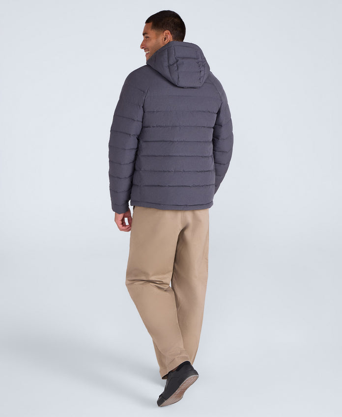 Light Cloud Cosi Marl Hooded Mens Padded Jacket - Charcoal