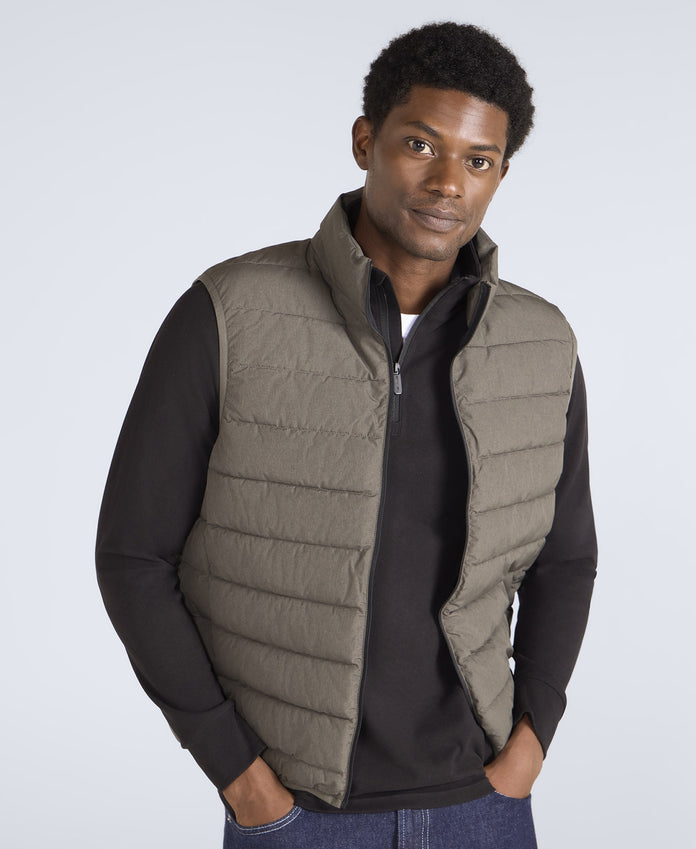 Light Cosi Marl Mens Gilet - Khaki