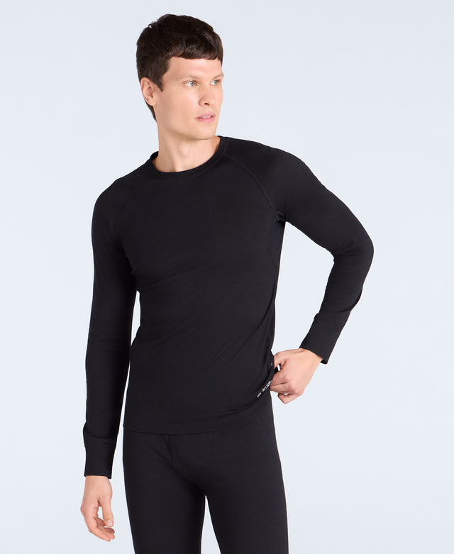 Mens Merino Baselayer Top - Black