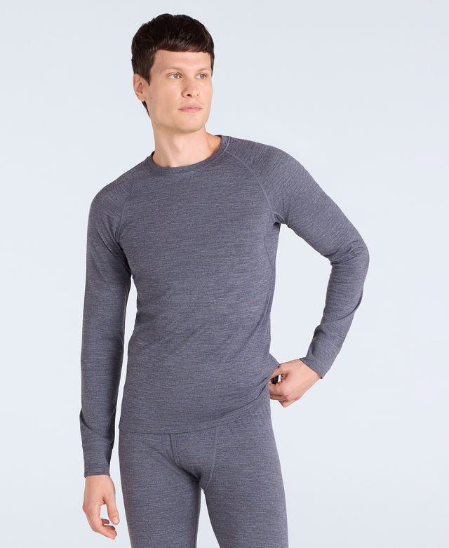 Mens Merino Baselayer Top - Grey