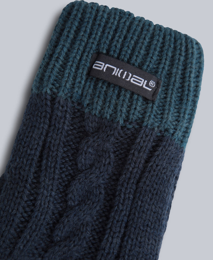 Kids Fur Lined Hat & Glove Set - Navy