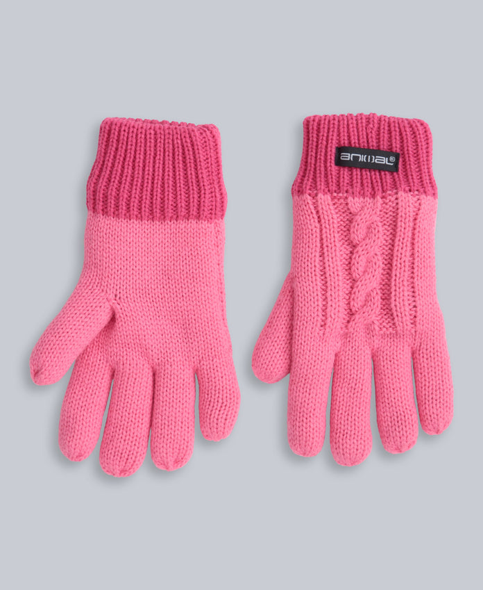 Kids Fur Lined Hat & Glove Set - Pink
