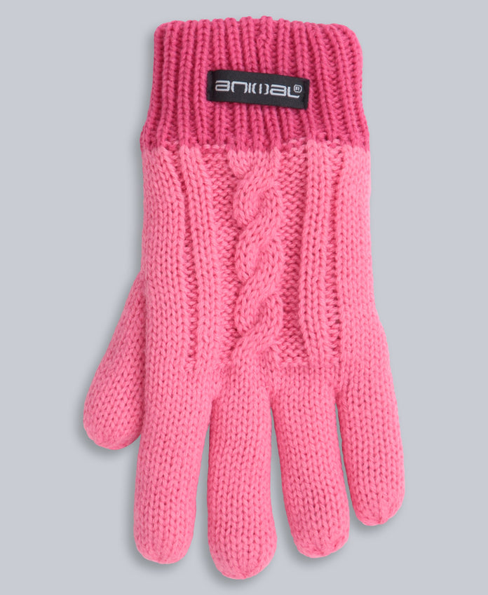Kids Fur Lined Hat & Glove Set - Pink