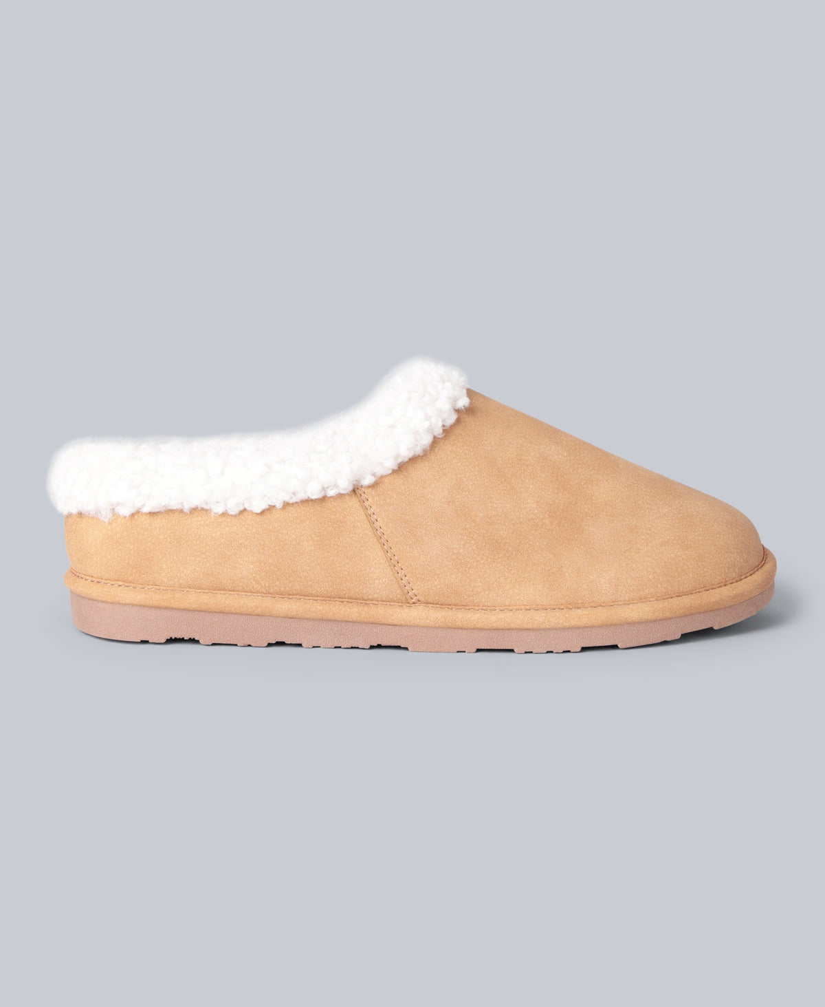 Unisex Borg Lined Slippers - Beige