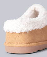 Unisex Borg Lined Slippers - Beige