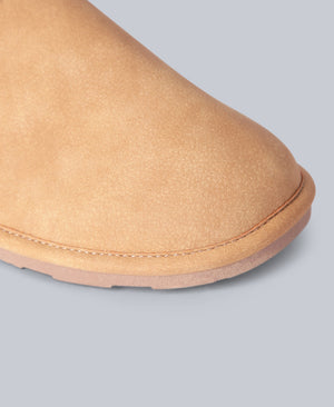 Unisex Borg Lined Slippers - Beige