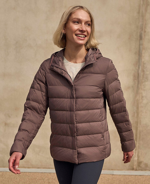 Womens Lightweight Down Packable Jacket - Dusky Purple