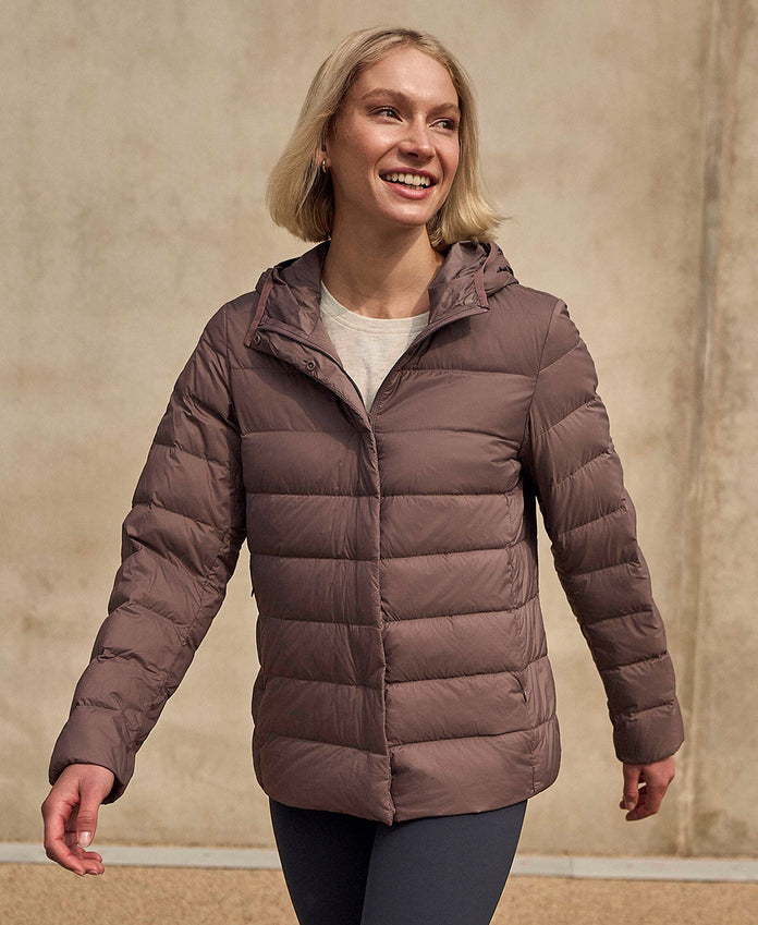 Womens Lightweight Down Packable Jacket - Dusky Purple