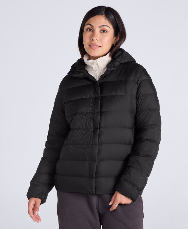 Womens Lightweight Down Packable Jacket - Jet Black