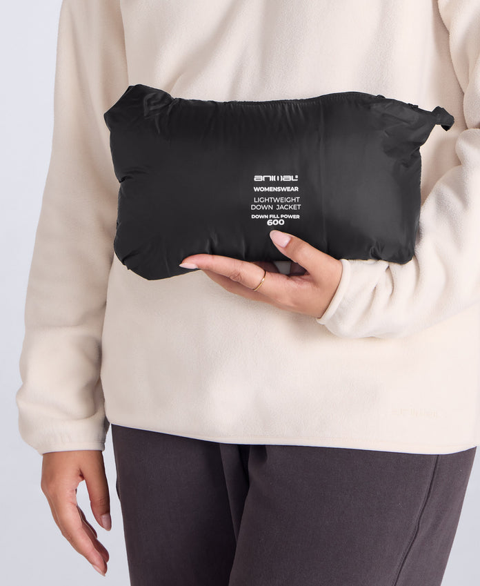 Womens Lightweight Down Packable Jacket - Jet Black