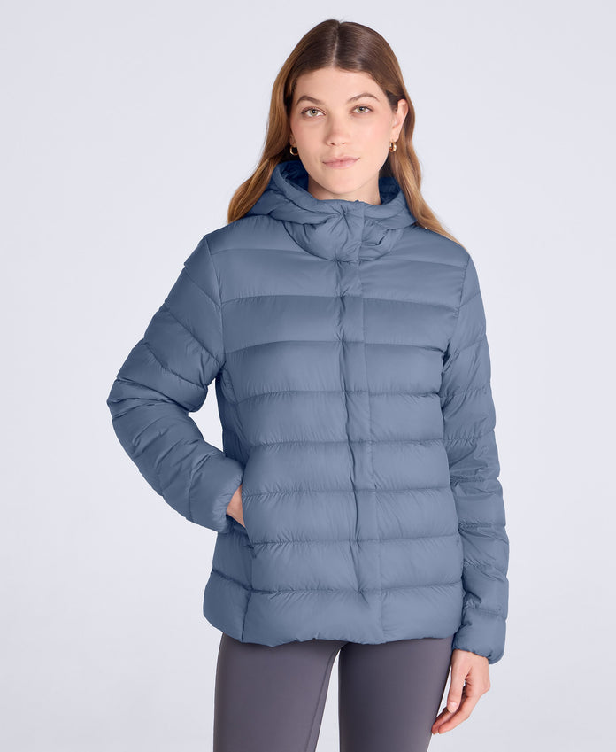 Womens Lightweight Down Packable Jacket - Light Blue