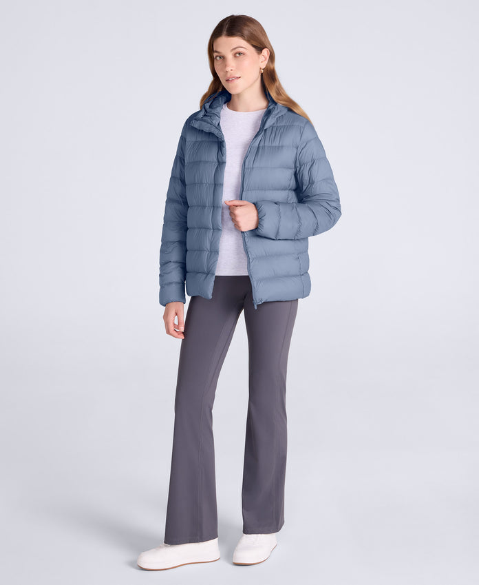 Womens Lightweight Down Packable Jacket - Light Blue