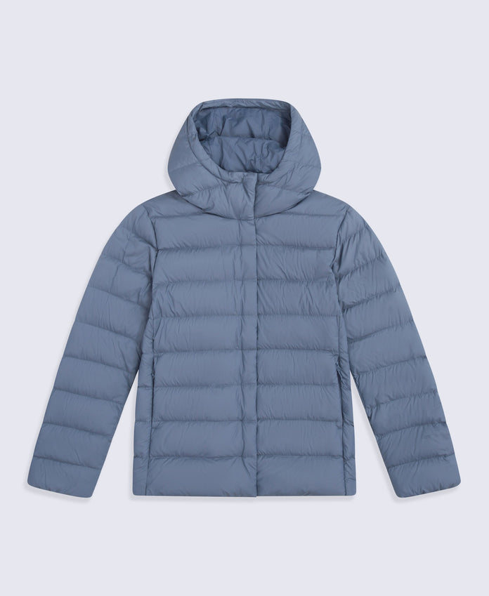 Womens Lightweight Down Packable Jacket - Light Blue