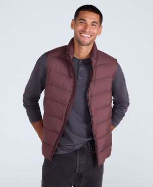 Mens Lightweight Down Gilet - Dark Burgundy