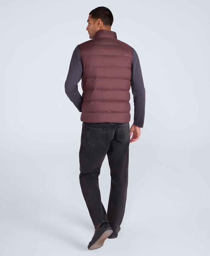 Mens Lightweight Down Gilet - Dark Burgundy