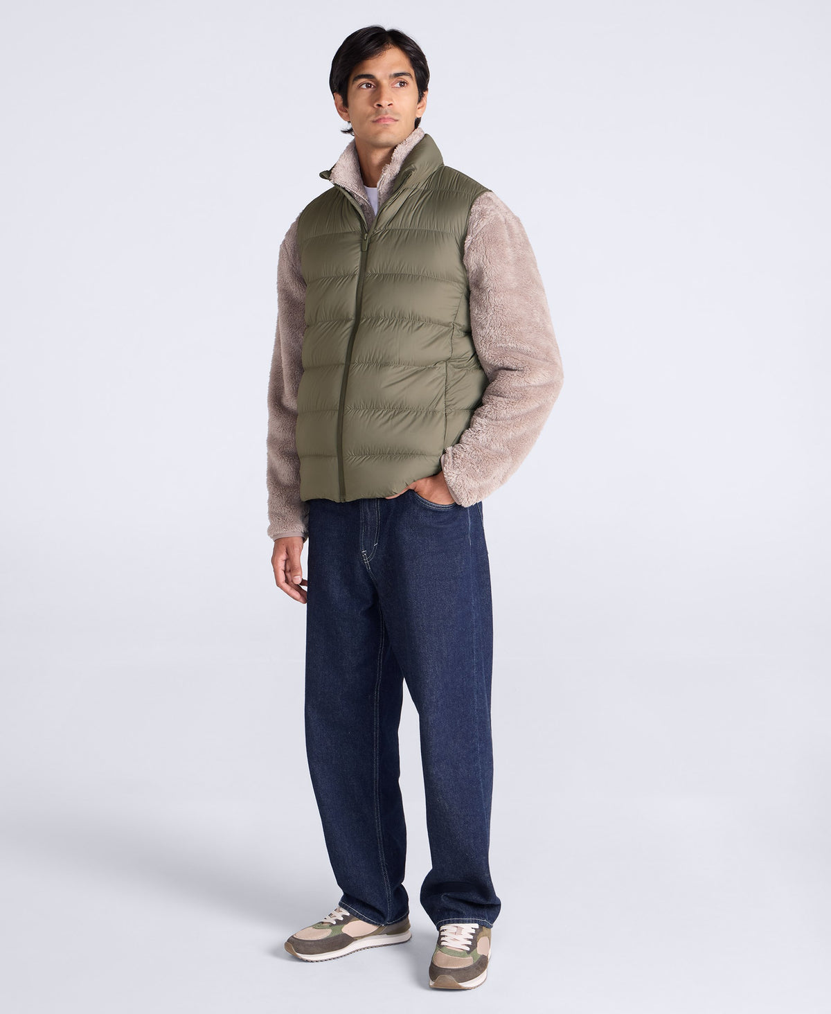 Mens Lightweight Down Gilet - Light Khaki