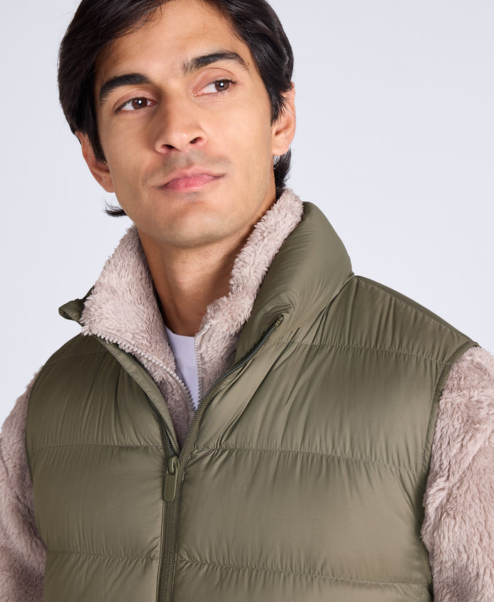 Mens Lightweight Down Gilet - Light Khaki