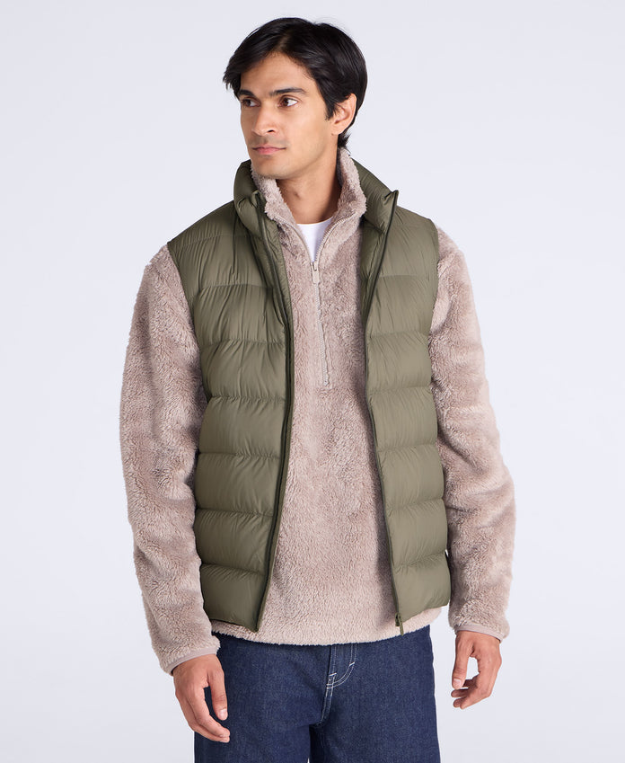 Mens Lightweight Down Gilet - Light Khaki