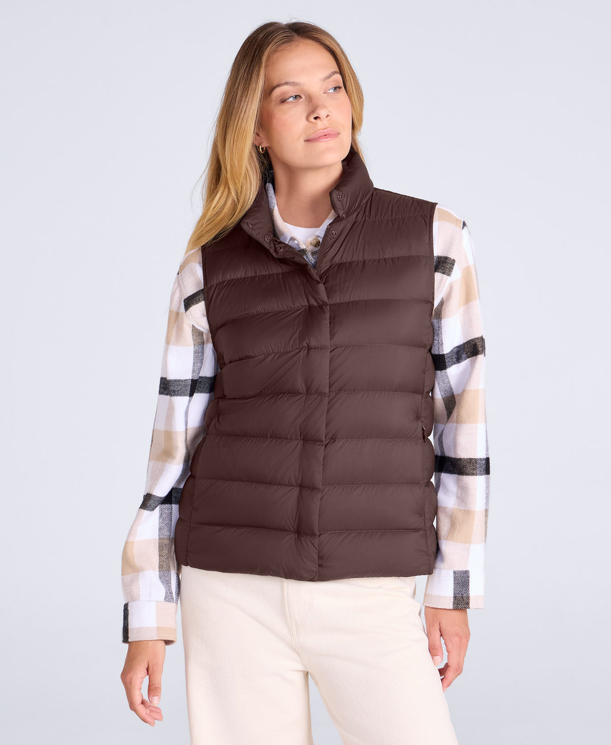 Womens Lightweight Down Gilet - Brown