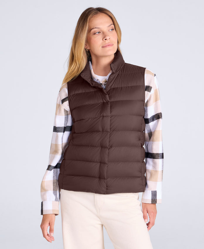 Womens Lightweight Down Gilet - Brown