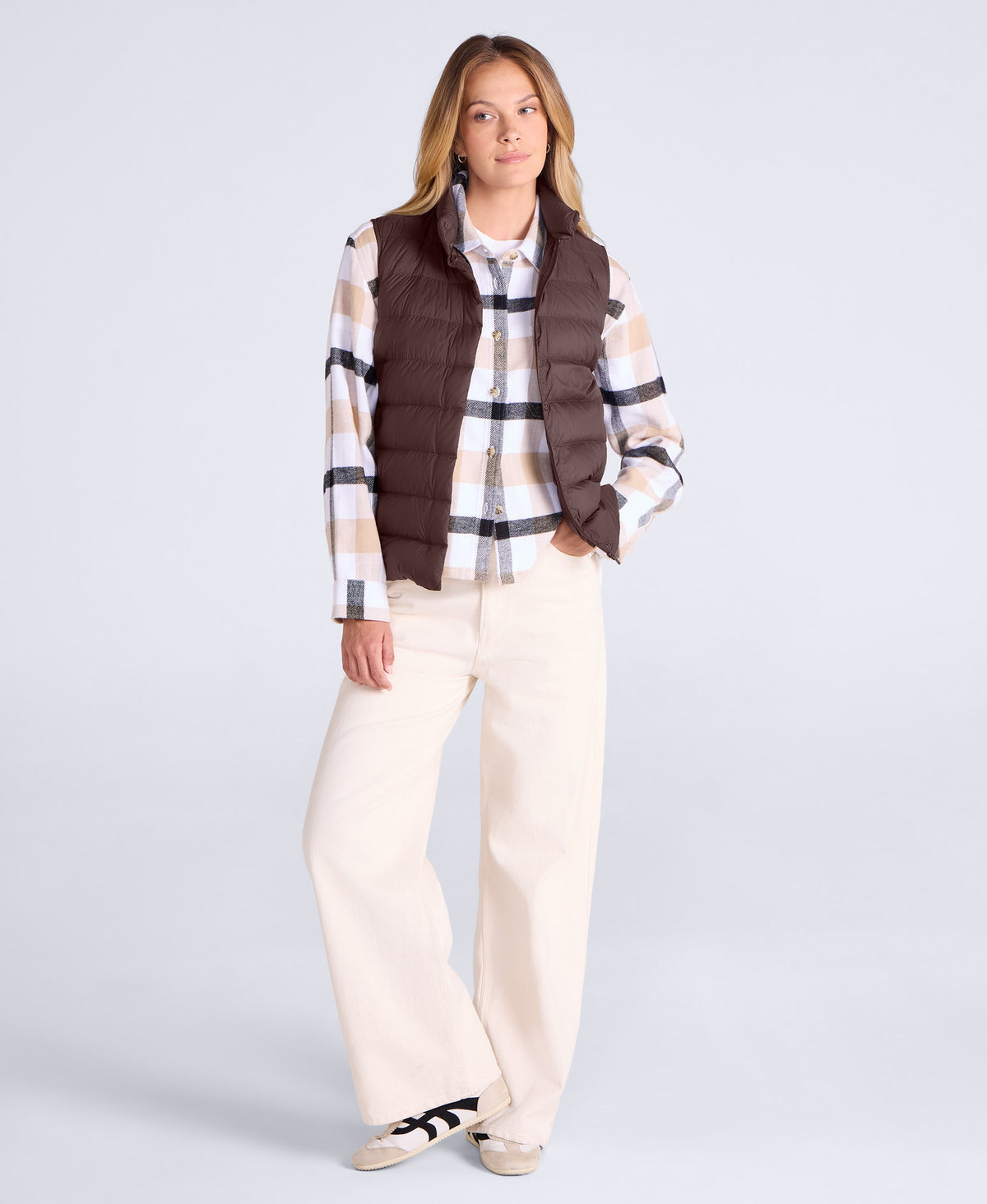 Womens Lightweight Down Gilet - Brown