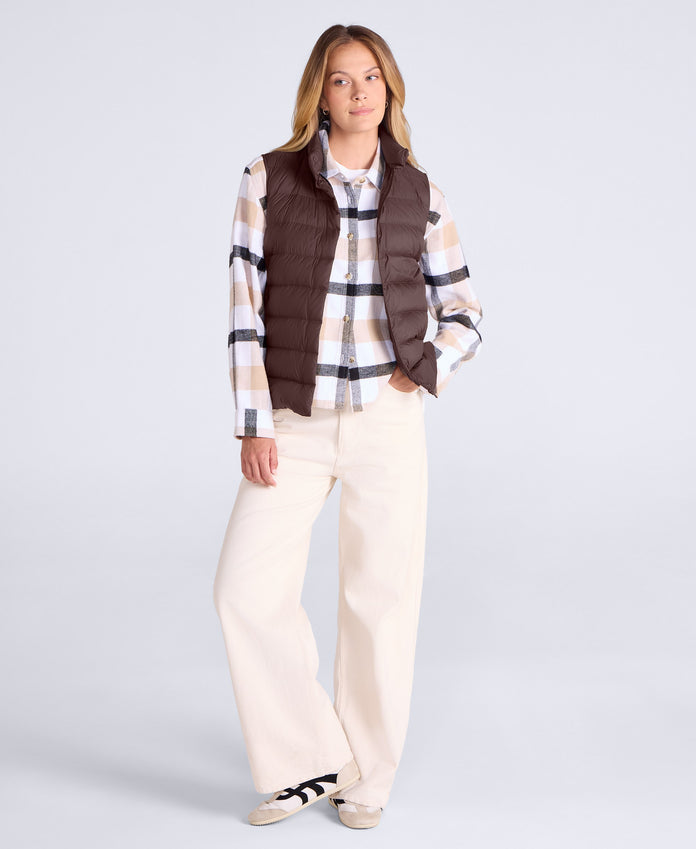 Womens Lightweight Down Gilet - Brown