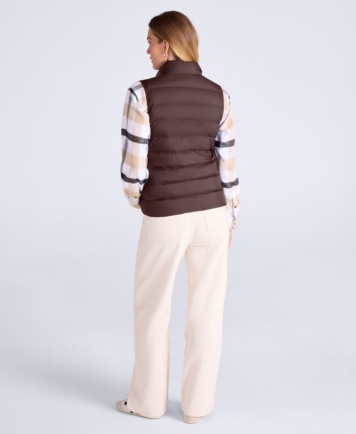 Womens Lightweight Down Gilet - Brown
